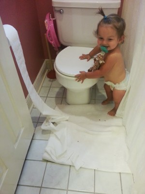 gianna in the bathroom