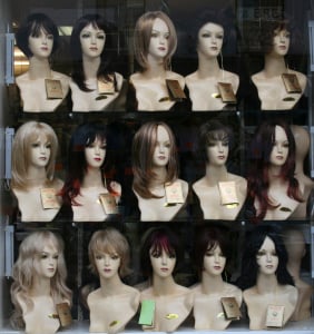 heads with wigs
