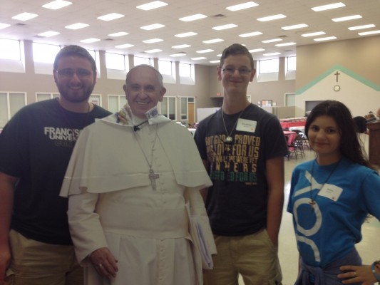 St. Leo's Youth at DOR WYD Event with Paper Pope! 2016 All Rights Reserved