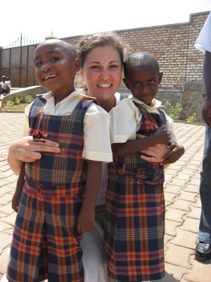 Kara Klein, visiting a school in Rwanda