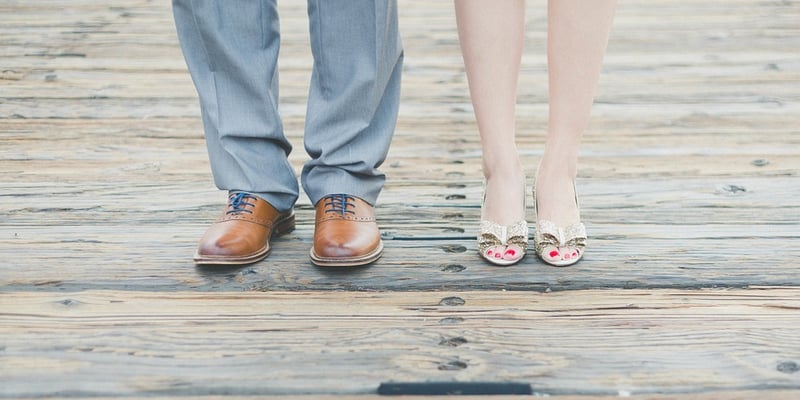 man and woman feet