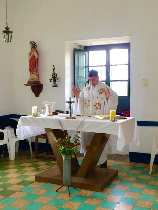The highlight of today: Fr. Rafael Capo celebrated Mass for us in the chapel at Villa Loyola.