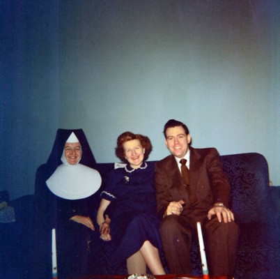 Mercedes' mother and father with Sister Kathleen McPeak, SSJ