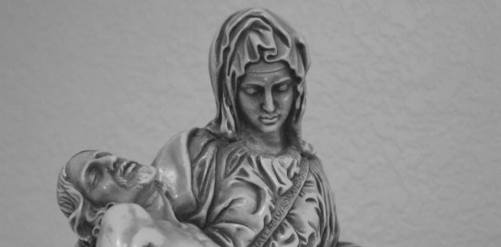 Detail of Photo: "Pieta-073104-1-bw" by xandert (2004) via Morguefile.