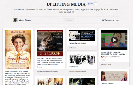 pinning uplifting media