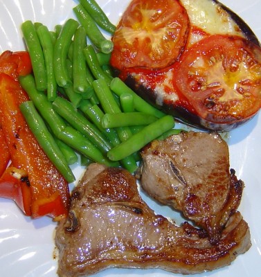 pork chops veggies