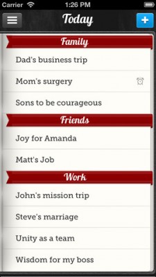 prayer notebook screen today