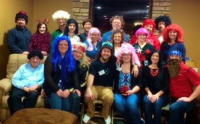 The annual wig and nog and glog party always brings lots of love and laughs
