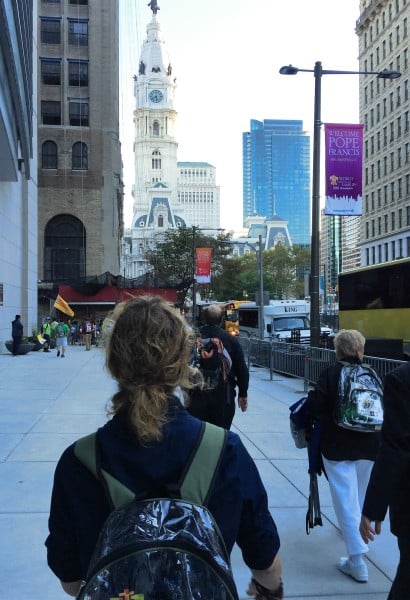 My dear friend and travel companion, Ann, stays a few paces ahead as we peruse the streets of Philly together. Copyright 2015 Roxane Salonen. All rights reserved.