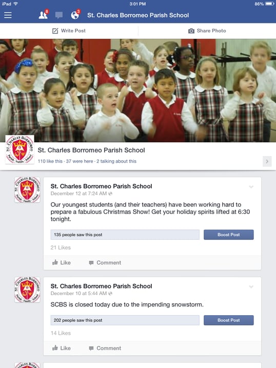 school FB page sample