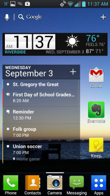Screenshot of Android widget