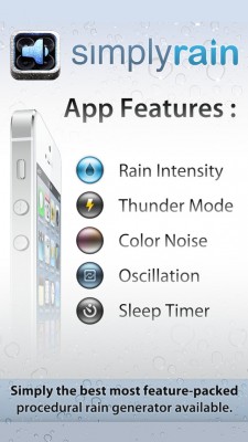 simply rain app features