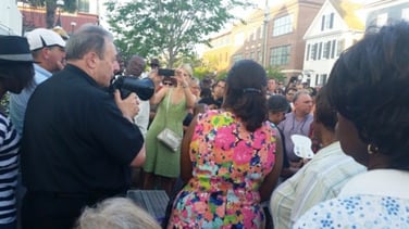 The Catholic Community gathered with the Bishop to pray the rosary for the Charleston nine.