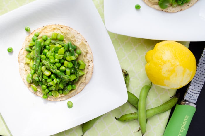 spring veg tostadas