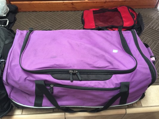 This trusty purple duffle bag has also been with me to Rwanda and Tanzania!