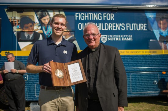 Presentation of a University of Notre Dame Sorin Award for Service to Catholic Schools to the Most Rev. Robert Lynch, bishop of the Diocese of St. Petersburg.