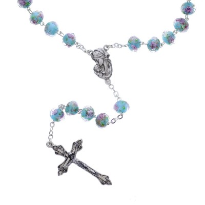 turquoise rose rosary - Catholic Company