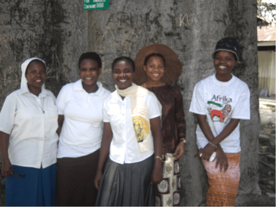 Sr.  Caroline, Mercyline, Edreen, Rose Mary and Emmanuela - Photo courtesy of Sr. Caroline, Paulines Africa 