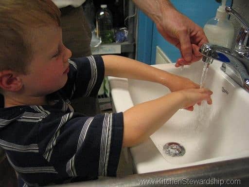 washing hands