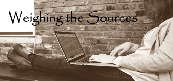 "Weighing the Sources" by Kate Taliaferro (CatholicMom.com)