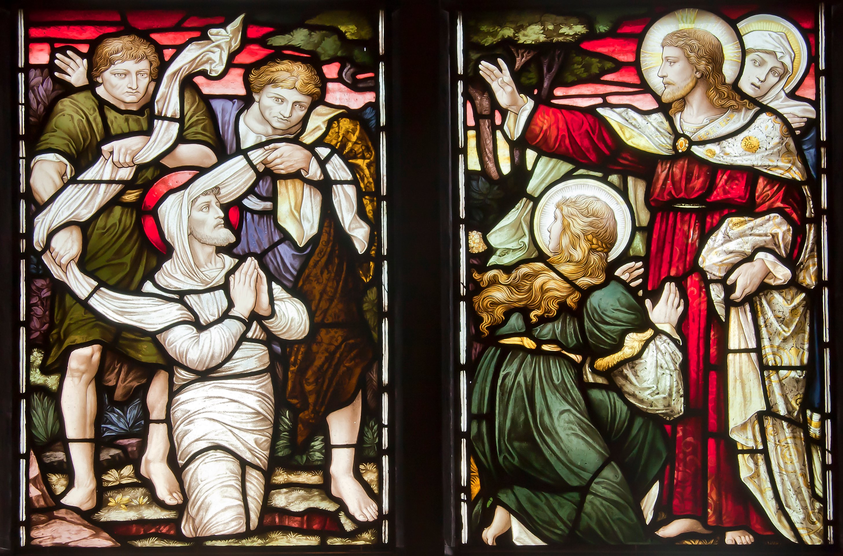 Resurrection of Lazarus (stained glass)