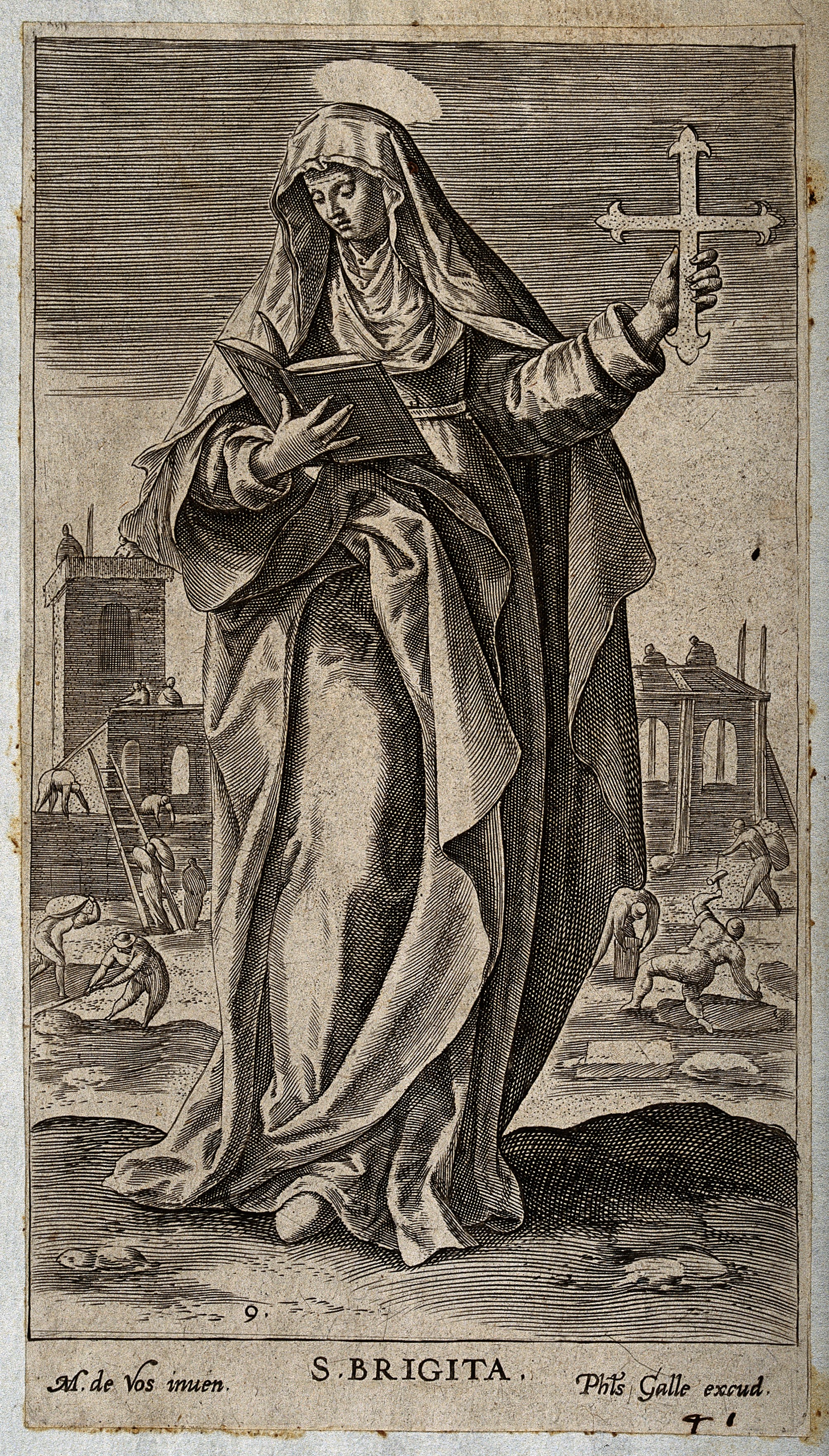 Saint_Bridget_of_Sweden._Line_engraving_after_M._de_Vos._Wellcome_V0031749
