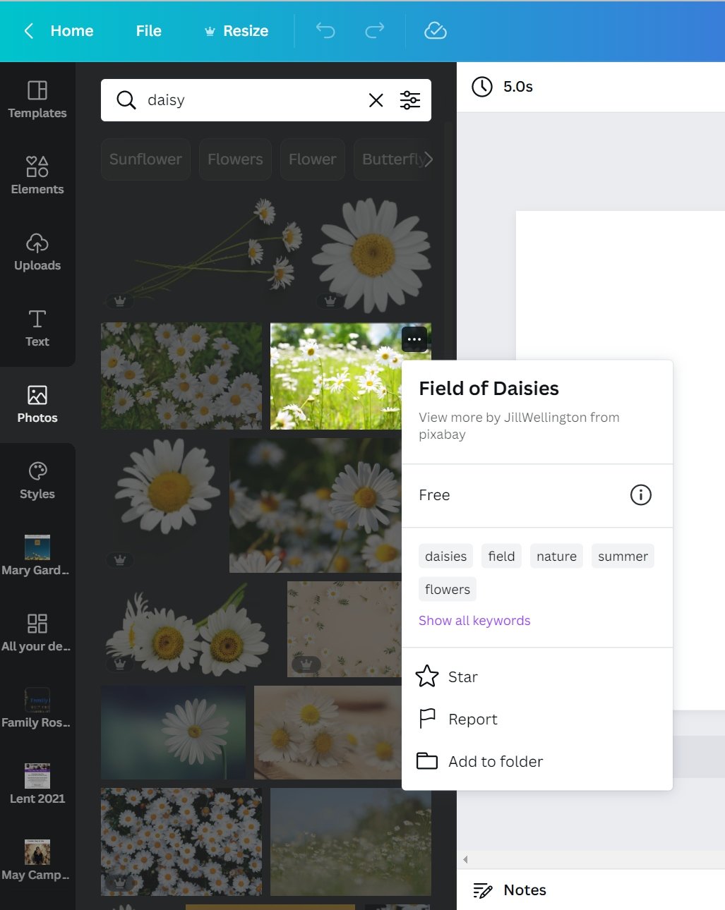 Screenshot for how to get a Canva link